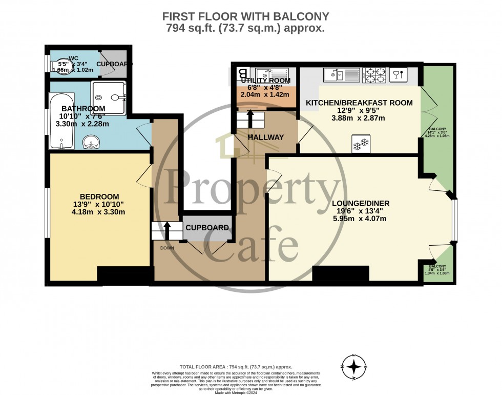 Floorplan for De La Warr Parade, Bexhill on Sea, East Sussex