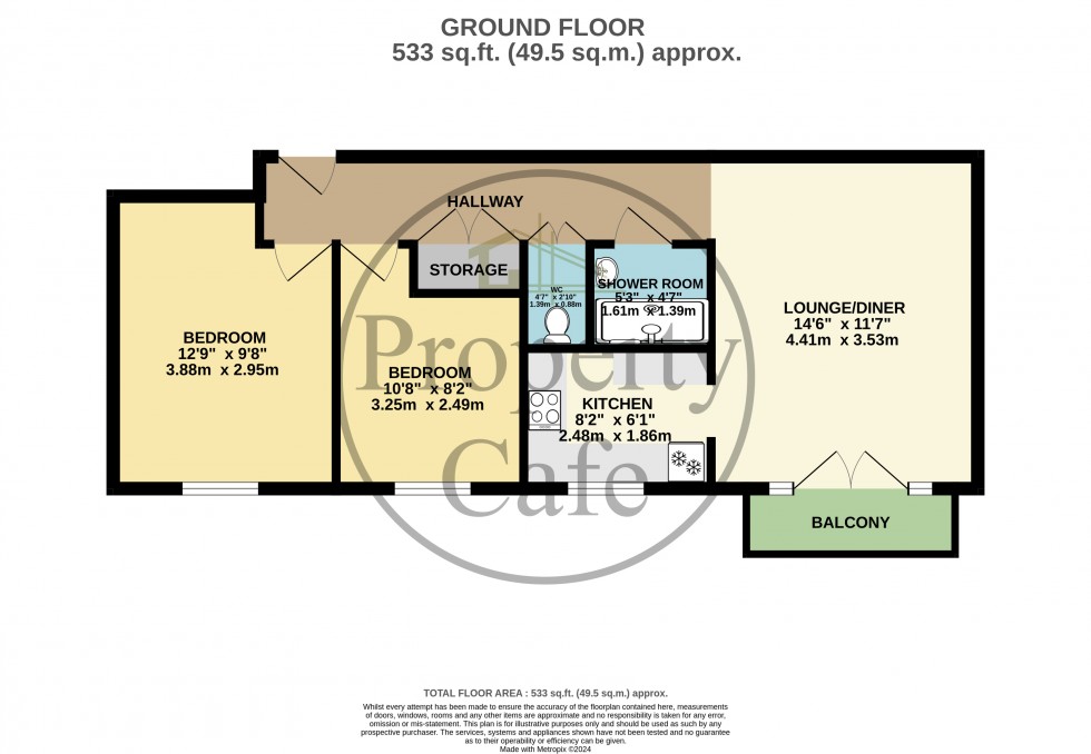 Floorplan for De la Warr Road, Bexhill-on-Sea, East Sussex