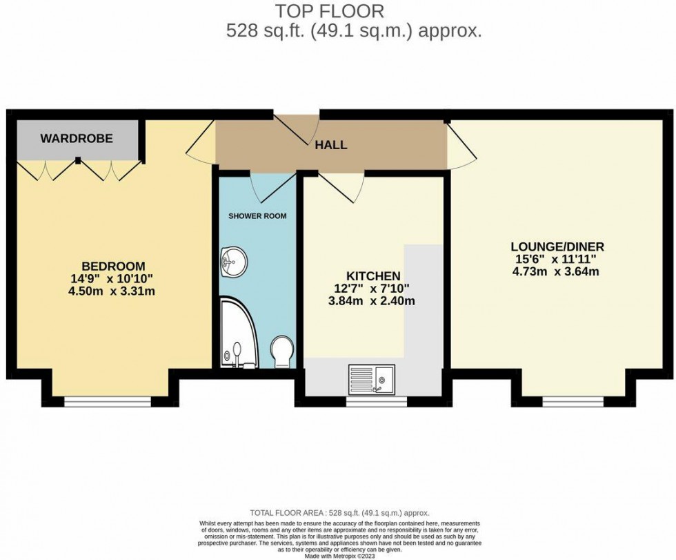 Floorplan for De La Warr Parade, Bexhill on Sea, East Sussex